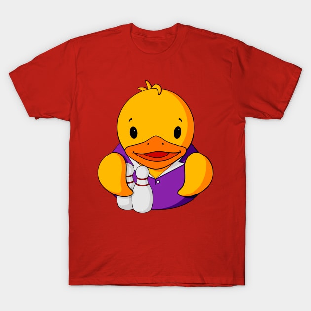 Bowling Pins Rubber Duck T-Shirt by Alisha Ober Designs